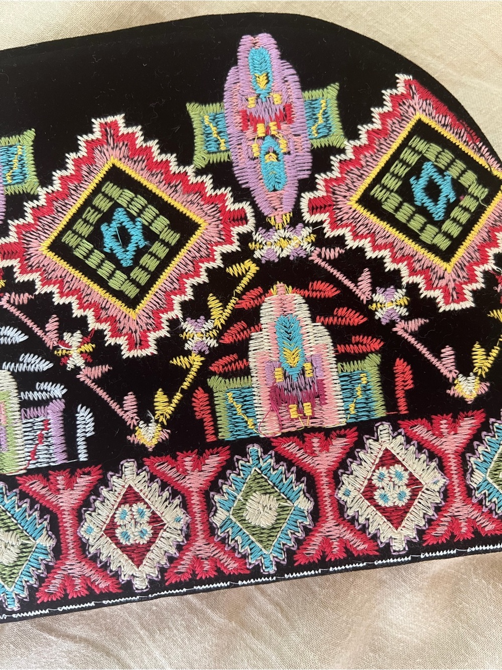 NWT Johnny Was Black Embroidered Clutch Wallet with Pink, Teal & Yellow Accents - Picture 5 of 11